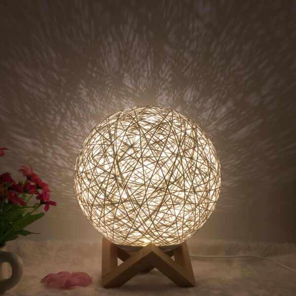 1242411757733.jpg Amazon Hot Selling Creative Linen Table Lamp Novel and Unique LED Intelligent USB7 Color RGB16 Color Remote Control Rattan Ball Lamp