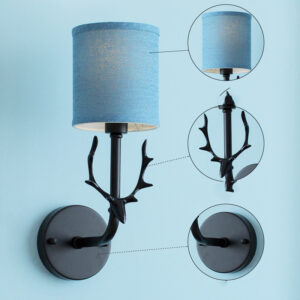 1623067652196.jpg Modern Bedroom Bedside Aisle Wall Lamp Wrought Iron Antlers Living Room Hotel Lamps