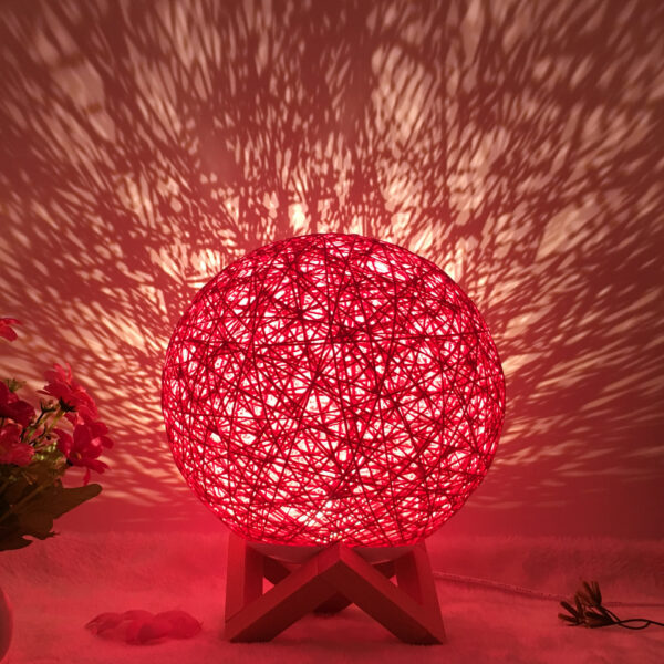 184020685633.jpg Amazon Hot Selling Creative Linen Table Lamp Novel and Unique LED Intelligent USB7 Color RGB16 Color Remote Control Rattan Ball Lamp