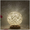 1850487428521.jpg Amazon Hot Selling Creative Linen Table Lamp Novel and Unique LED Intelligent USB7 Color RGB16 Color Remote Control Rattan Ball Lamp