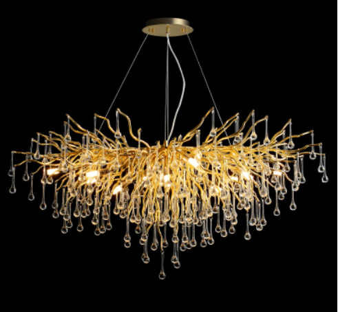 1f2e4fee-ff40-4d86-8e0c-668aad174ff6.jpg Postmodern Light Luxury Chandelier Water Drop Crystal Lamp Atmosphere