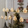 10PCS LED Christmas Curtain Lamp Fairy Snowman Wishing Ball Lamp String Christmas Window Decoration Christmas Light Room