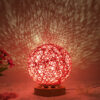 21003891971312.jpg Amazon Hot Selling Creative Linen Table Lamp Novel and Unique LED Intelligent USB7 Color RGB16 Color Remote Control Rattan Ball Lamp