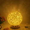 2163545758514.jpg Amazon Hot Selling Creative Linen Table Lamp Novel and Unique LED Intelligent USB7 Color RGB16 Color Remote Control Rattan Ball Lamp
