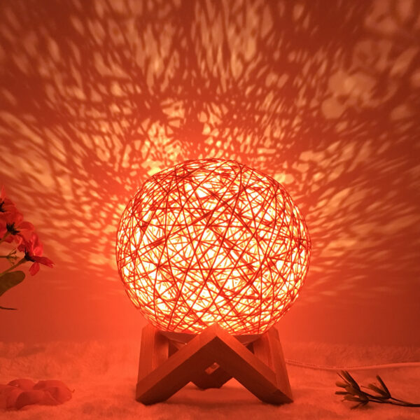 2270645452868.jpg Amazon Hot Selling Creative Linen Table Lamp Novel and Unique LED Intelligent USB7 Color RGB16 Color Remote Control Rattan Ball Lamp