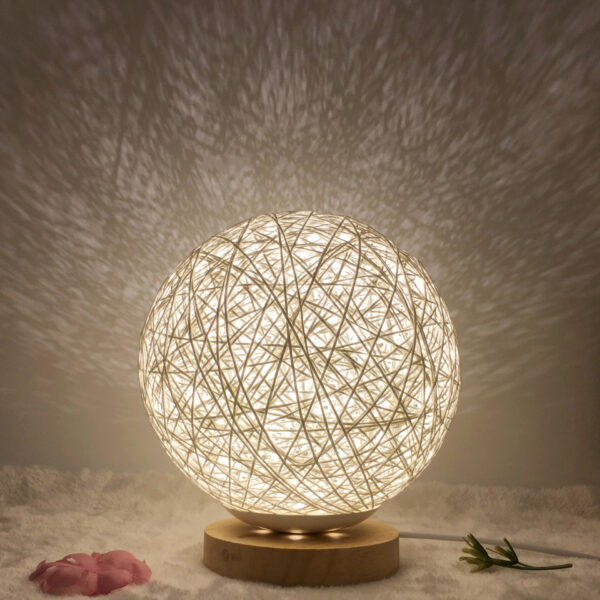 2665149850637.jpg Amazon Hot Selling Creative Linen Table Lamp Novel and Unique LED Intelligent USB7 Color RGB16 Color Remote Control Rattan Ball Lamp