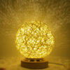 3023734188930.jpg Amazon Hot Selling Creative Linen Table Lamp Novel and Unique LED Intelligent USB7 Color RGB16 Color Remote Control Rattan Ball Lamp