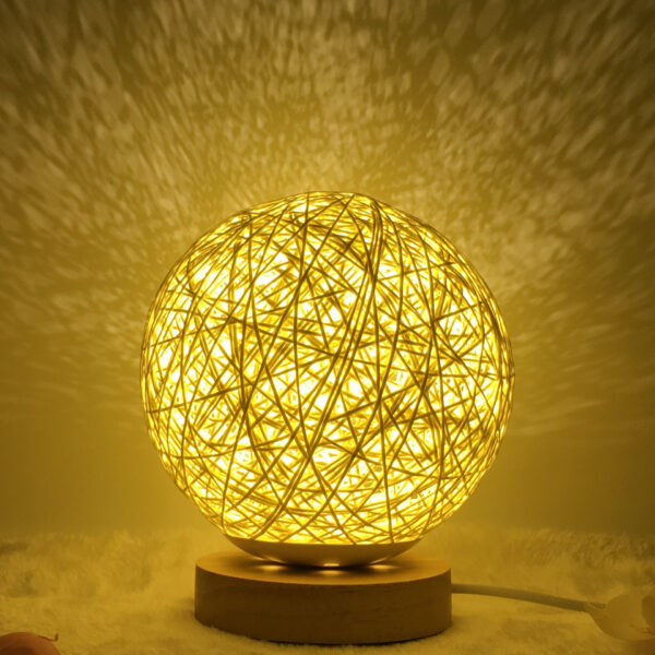3023734188930.jpg Amazon Hot Selling Creative Linen Table Lamp Novel and Unique LED Intelligent USB7 Color RGB16 Color Remote Control Rattan Ball Lamp