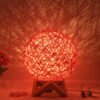 316060488092.jpg Amazon Hot Selling Creative Linen Table Lamp Novel and Unique LED Intelligent USB7 Color RGB16 Color Remote Control Rattan Ball Lamp