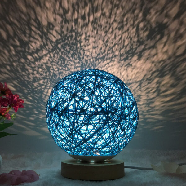 3707619291861.jpg Amazon Hot Selling Creative Linen Table Lamp Novel and Unique LED Intelligent USB7 Color RGB16 Color Remote Control Rattan Ball Lamp