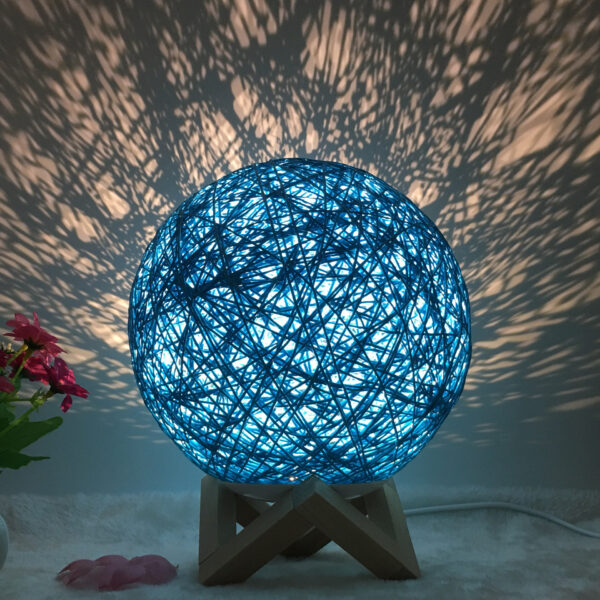 4562150611139.jpg Amazon Hot Selling Creative Linen Table Lamp Novel and Unique LED Intelligent USB7 Color RGB16 Color Remote Control Rattan Ball Lamp