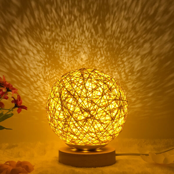 4934582242907.jpg Amazon Hot Selling Creative Linen Table Lamp Novel and Unique LED Intelligent USB7 Color RGB16 Color Remote Control Rattan Ball Lamp
