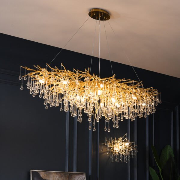 750d72b6-74bf-4e4f-9ccf-a3bf12ace339.jpg Postmodern Light Luxury Chandelier Water Drop Crystal Lamp Atmosphere