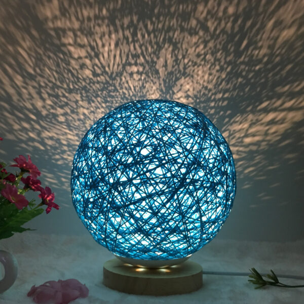 859890022454.jpg Amazon Hot Selling Creative Linen Table Lamp Novel and Unique LED Intelligent USB7 Color RGB16 Color Remote Control Rattan Ball Lamp