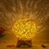 902865392043.jpg Amazon Hot Selling Creative Linen Table Lamp Novel and Unique LED Intelligent USB7 Color RGB16 Color Remote Control Rattan Ball Lamp