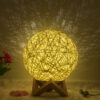 907407199829.jpg Amazon Hot Selling Creative Linen Table Lamp Novel and Unique LED Intelligent USB7 Color RGB16 Color Remote Control Rattan Ball Lamp