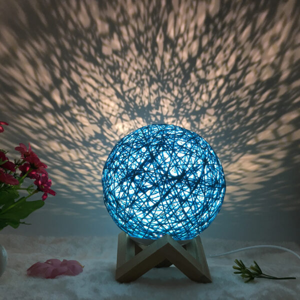 9486357116196.jpg Amazon Hot Selling Creative Linen Table Lamp Novel and Unique LED Intelligent USB7 Color RGB16 Color Remote Control Rattan Ball Lamp