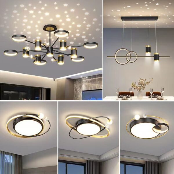 c1a2a97e-bcfd-40c5-a2db-981f59fdd9d0.jpg Light Luxury Chandelier Nordic Star Lamp Combination Whole House Package