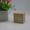e0284ca3-54d5-4a76-9c93-5f6f17fa4f73.jpg Minimalist Cube shaped sound-sensitive wooden digital clock with temperature display