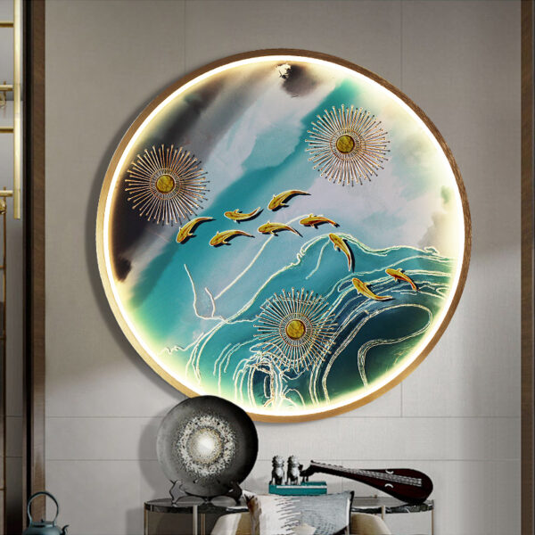 e9dc8d0f-992d-4a70-a1e4-08b28998d891.jpg Three Dimensional Relief Entryway Decorative Painting Lamp Circular Background Wall Landscape Mural Lamp